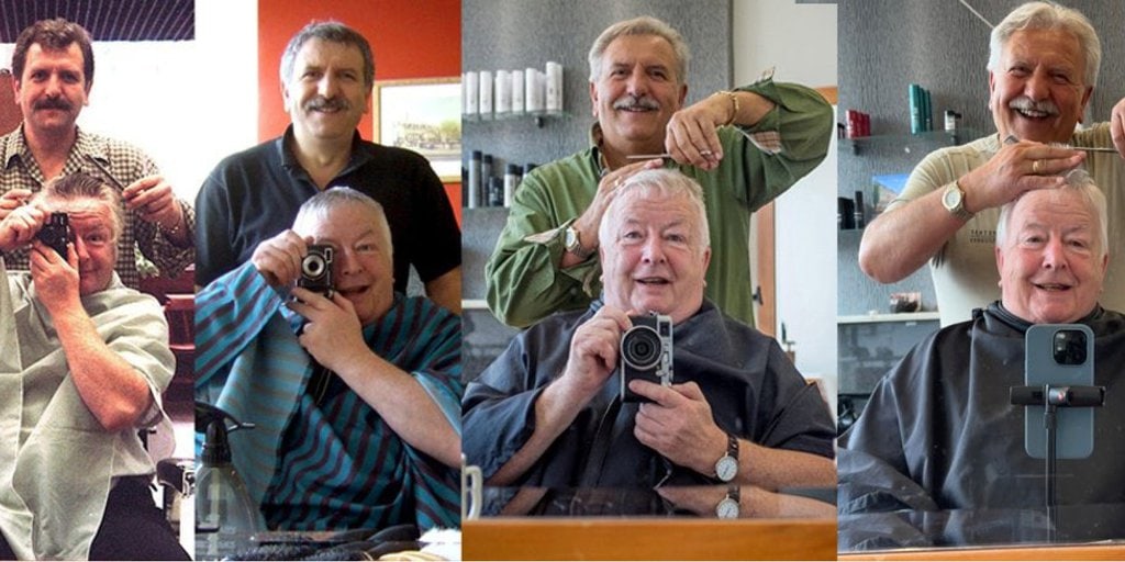 Photographer Takes Selfie Snaps With Barber in a Decade-Long Friendship Tradition